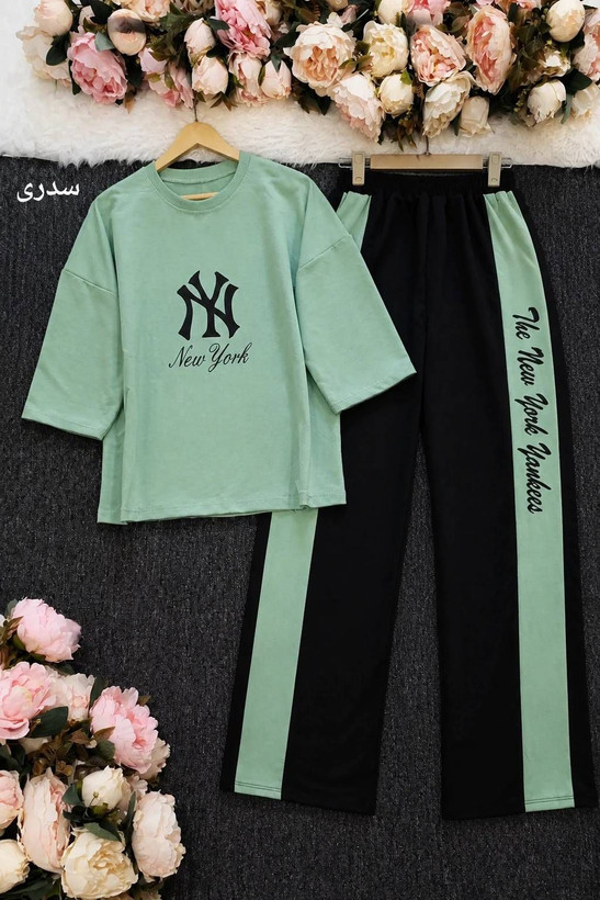 ست تیشرت شلوار زنانه دخترانه بیرون پوش مدل Ny