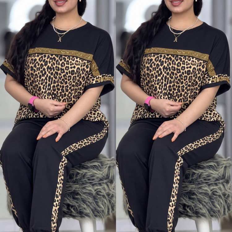 ست تیشرت شلوار زنانه ویسکوز الیزه مدل ساتین