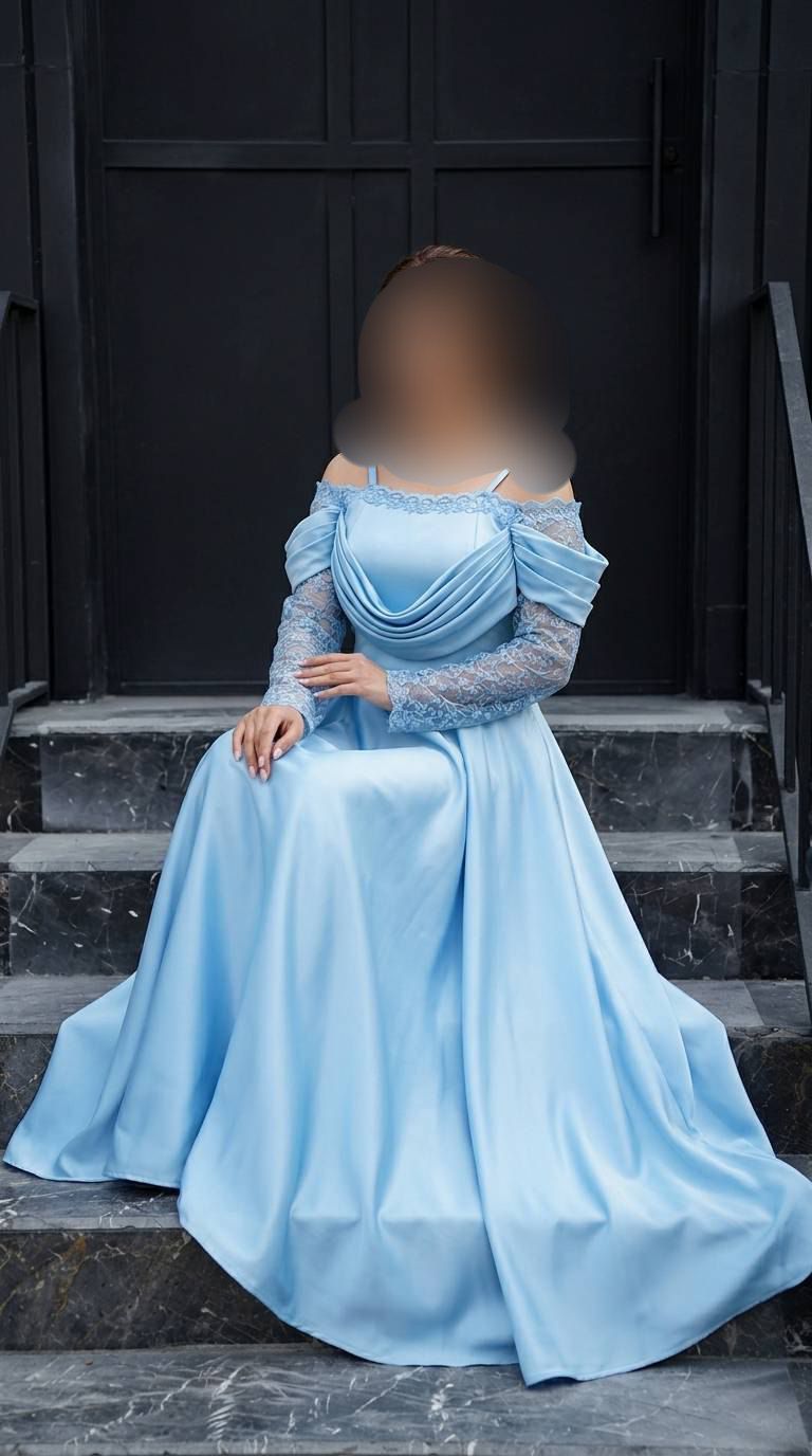 پیراهن مجلسی بلند زنانه ساتن زارا
