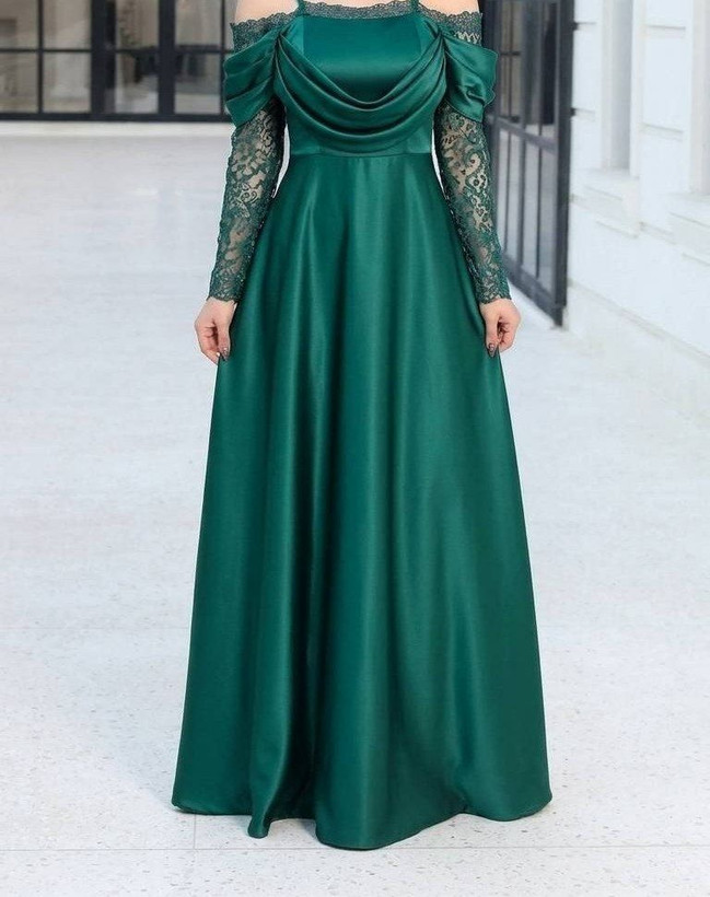 پیراهن مجلسی بلند زنانه ساتن زارا