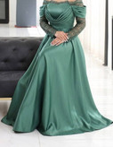پیراهن مجلسی بلند زنانه ساتن زارا