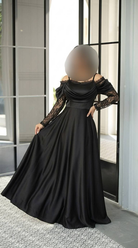 پیراهن مجلسی بلند زنانه ساتن زارا