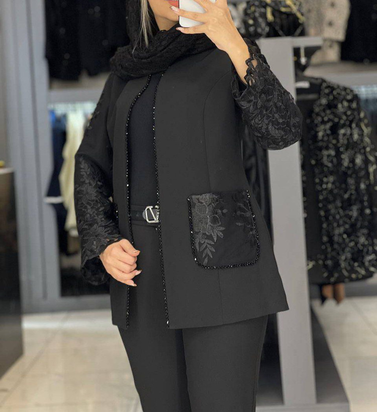 کت شلوار مجلسی زنانه مزون دوز گیپوری دلربا